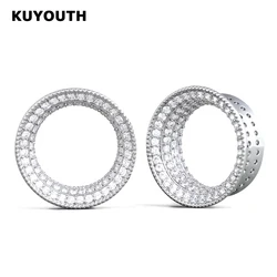 KUYOUTH High-Polished Copper Ear Tunnels, Plugs & Stretchers 1Pair Punk-Gothic Style Ear Expander Piercing Jewelry