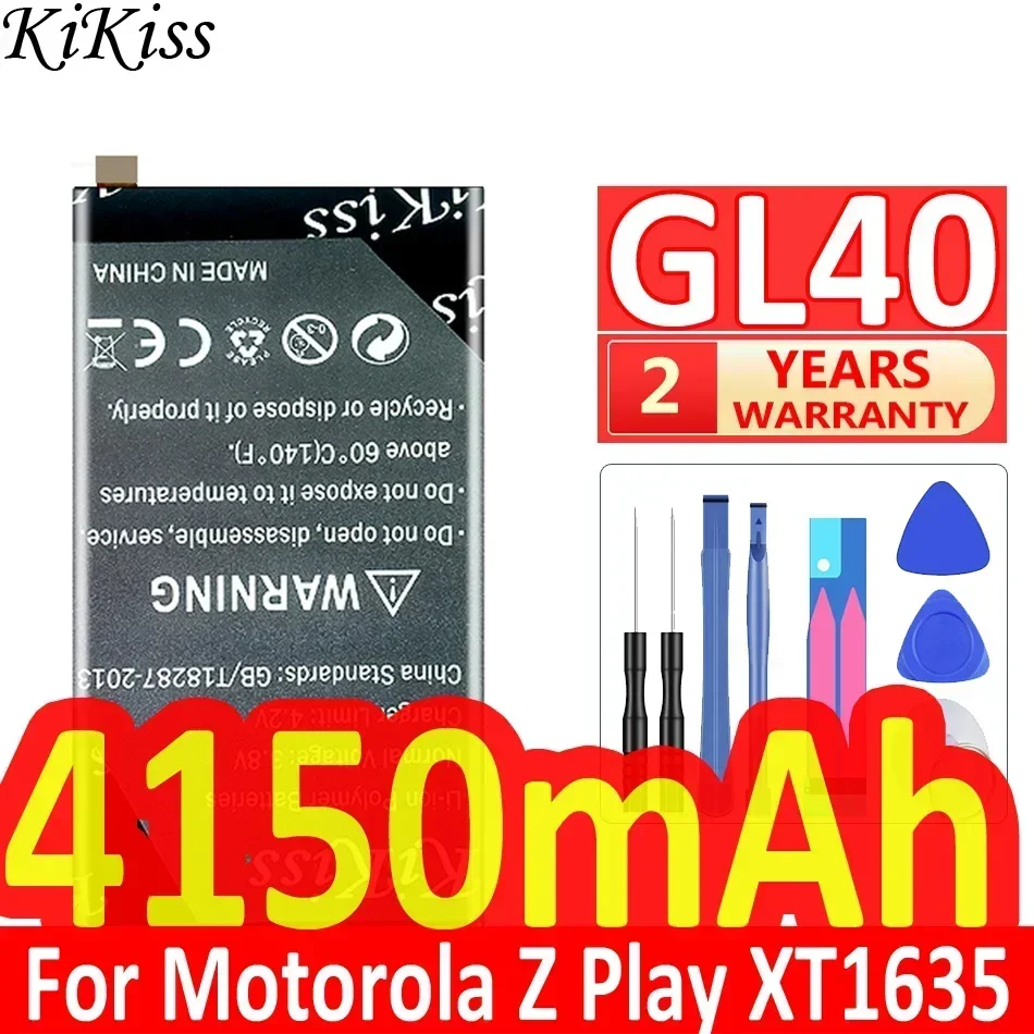 KiKiss Battery 4150mAh GL40 for Motorola Moto Z Play,MotoZ Play Droid,XT1635,XT1635-01,XT1635-02,XT1635-03 SNN5974A Ph