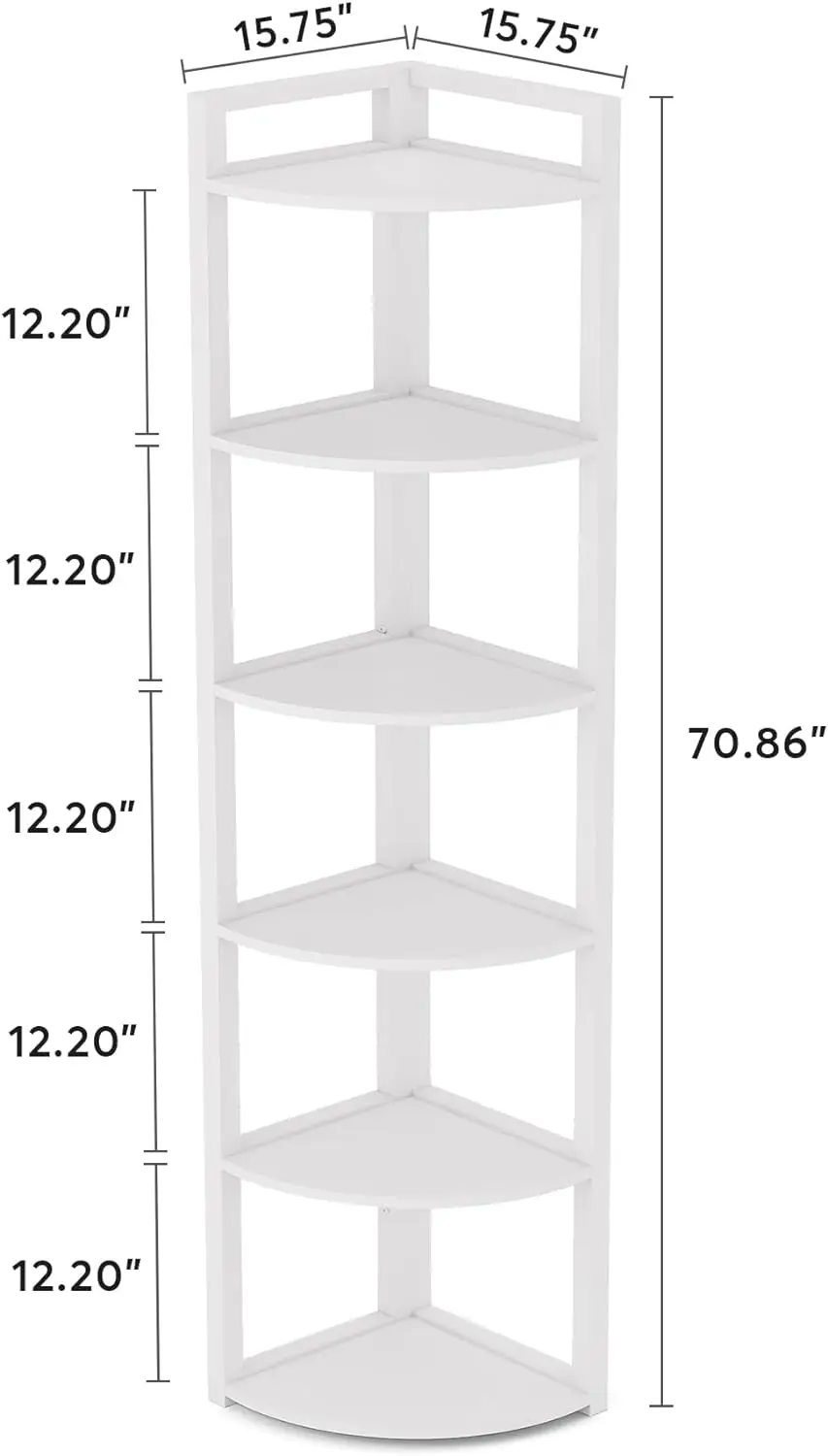 70.9 Inch Tall Corner Bookshelf Small Bookcase Modern Corner Shelving Unit Storage Rack for Living Room, Home Office