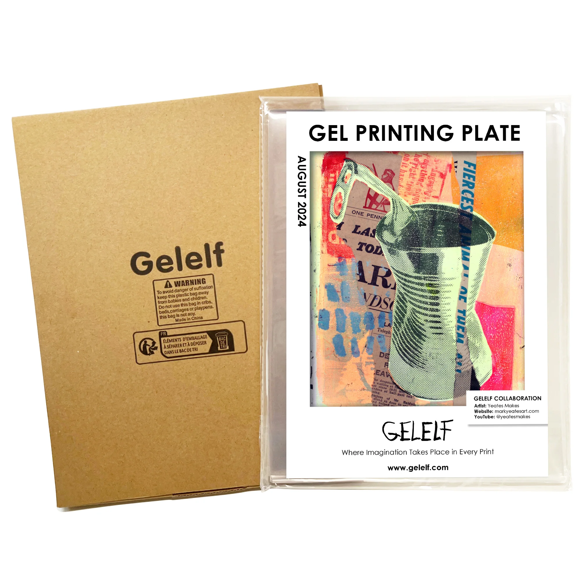 Gelelf Gel Plate 8” x 10” – Idealna Płyta do Druku Włoskiego dla Artystów Pracujących w Domu