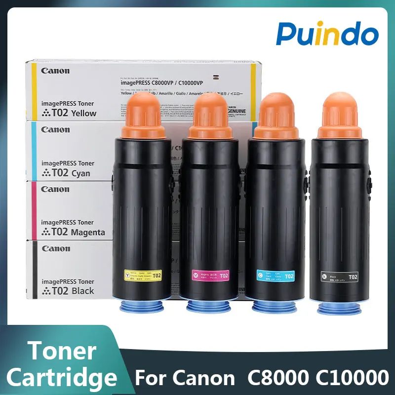 

1Set/KCMY Original T02 Toner Cartridge For Canon IPR C8000VP C9010VP C10000VP C10010VP
