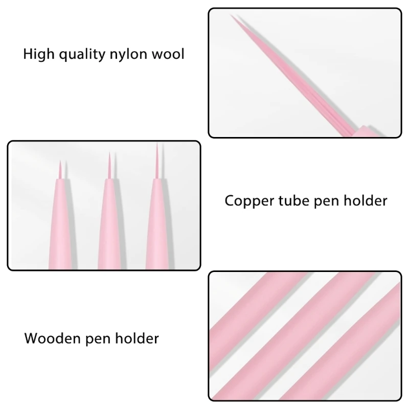 3 Pcs 네일 파인 드로잉 펜 네일 아트 라이너 브러쉬 네일 브러쉬 파인 드로잉 Dropship