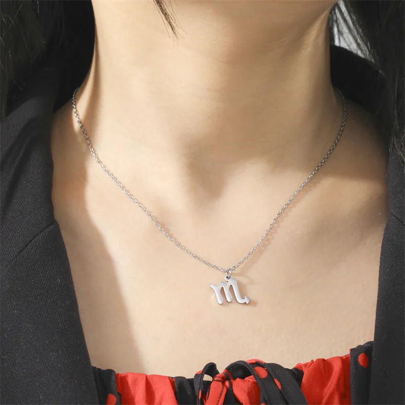 12-Sternbild-Anhänger-Halsketten für Frauen, Mädchen, Widder, Steinbock, Stier, Halskette, Ketten, Halsband, Anhänger, Schmuck, Geburtstagsgeschenke – Detail 23