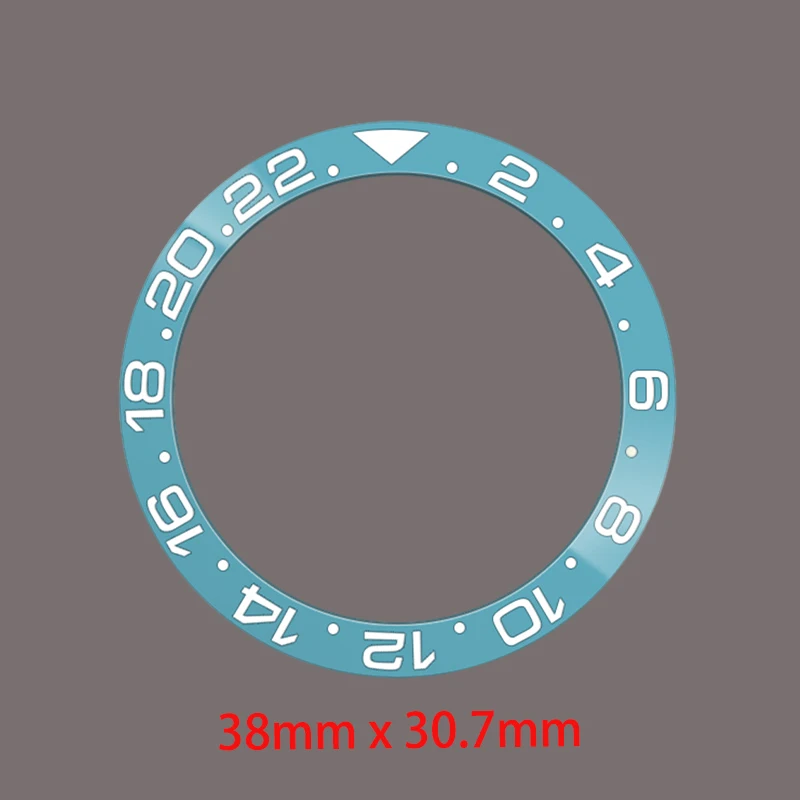 38mmx30.7mm Curved Ceramics Watch Bezel Insert Fits SKX007 SKX009 SUB GMT Watch Case NH36 NH35 Tiffany Blue Watch Ring Parts