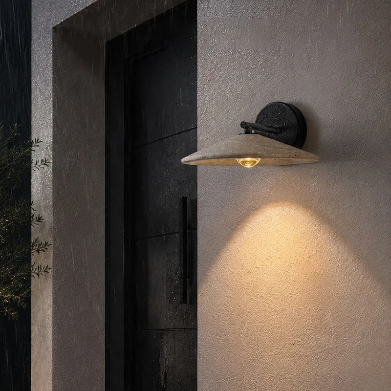 European Style New Yellow Cave Stone Wall Lamp Courtyard Terrace Door Head Lamp Clothing Coffee Shop Outdoor Waterproof Lamp