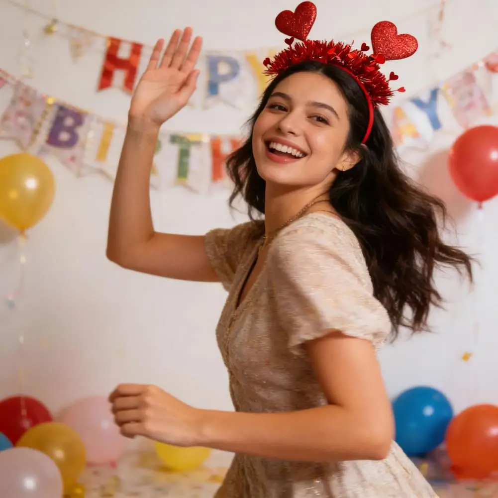 

Heart Headband Red Heart Hair Hoop Valentine Day Wedding Headband Love Party Accessory Gift for Women Girls Love Hairband