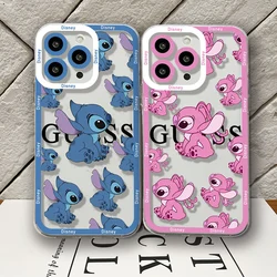 Etui na telefon Cute Stitchs Couple do iPhone'a 16 15 14 13 12 11 Mini Pro Max X XR XSMax 7 8 Plus SE20 Transparent Cover