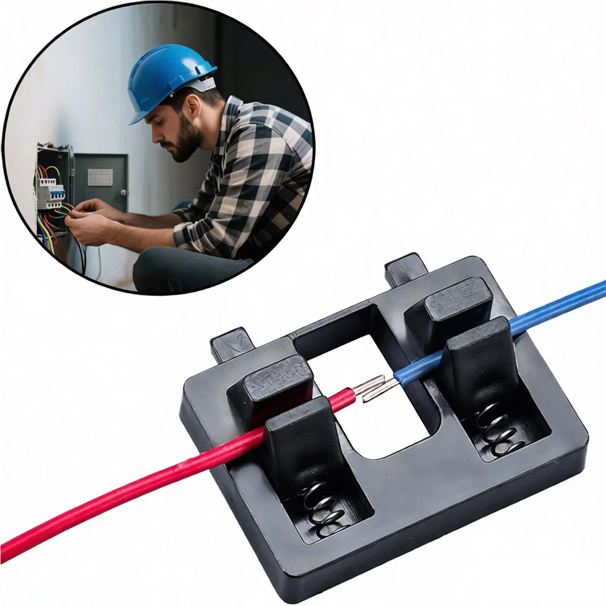 Black Wire Welding Fixture Clamp – Precision Electrode Holder for Spot & Resistance Welding (Cable Repair Accessory)