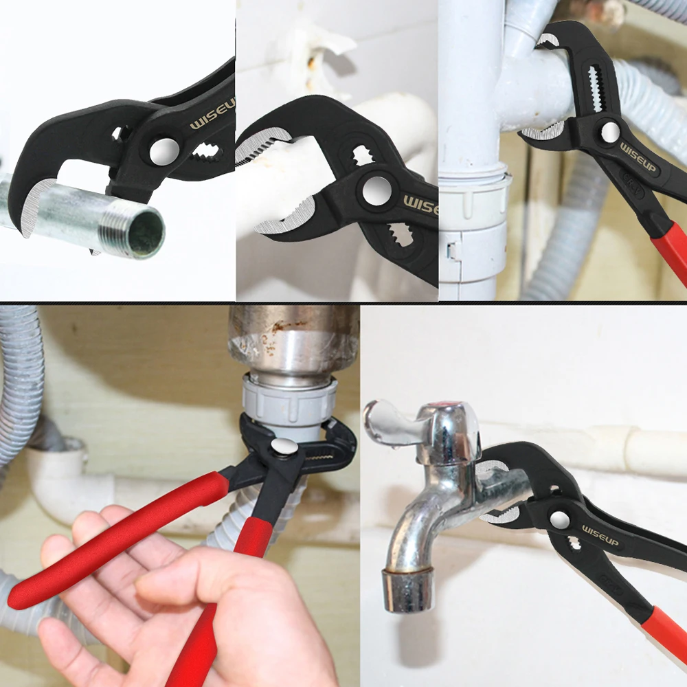 WISEUP 4PC Home Tool Set Plier Set Joint Pliers Diagnoal Pliers Water Pump Plier Adjustable wrench