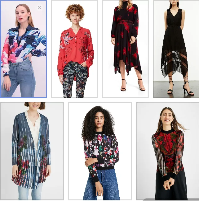 

New Spanish printed fashionable square-neck knitted women's shirt for export original order