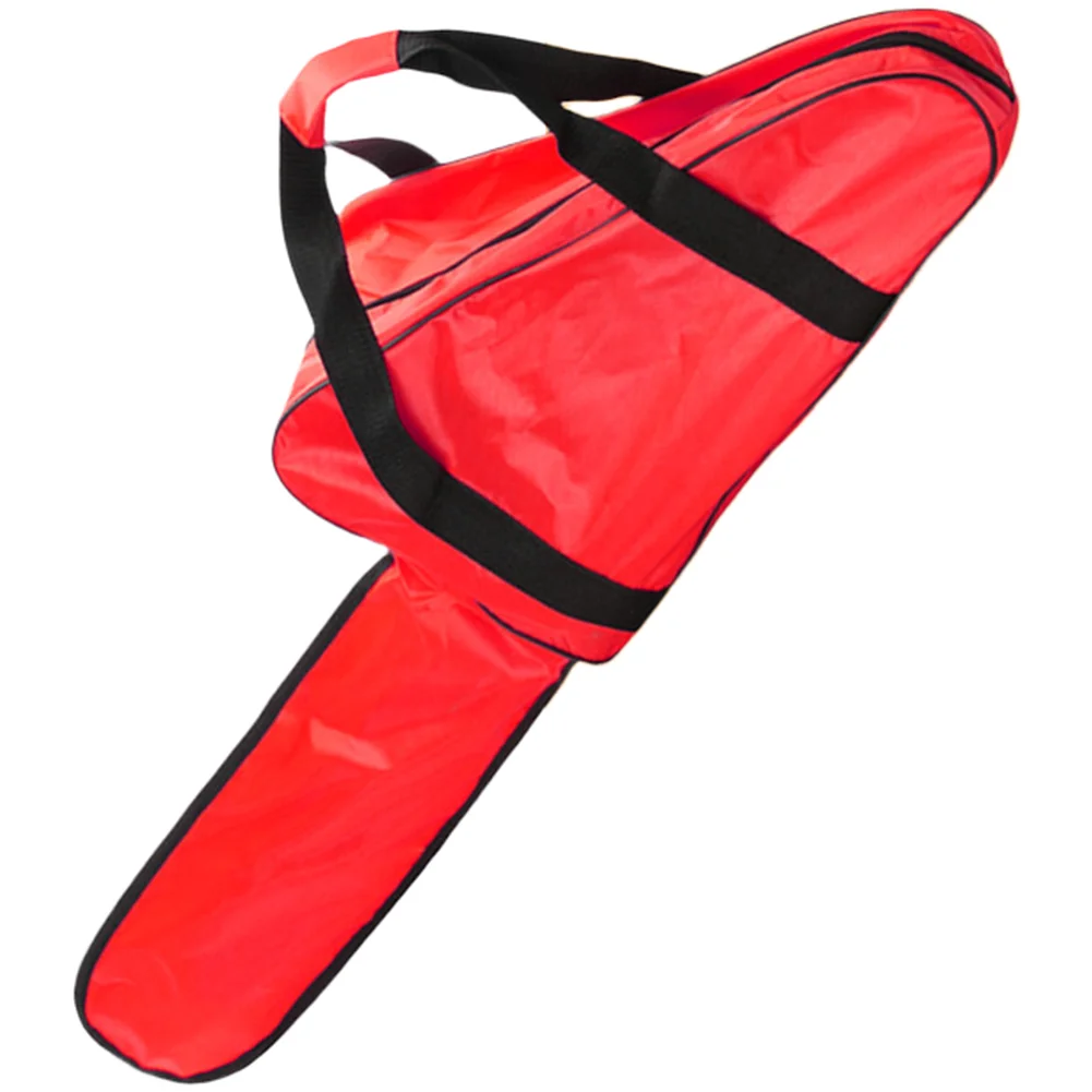 Red Oxford Fabric Waterproof Chainsaw Storage Bag For 16 To 20 Inch Power Saw Tool Carrier With Pockets And Handles