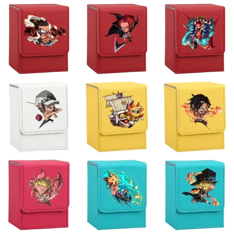 Monkey D Luffy ONE PIECE Card Case Shanks Portgas Thousand Sunny Diy Leather Action Toy Figure Anime Game Collection Storage Box