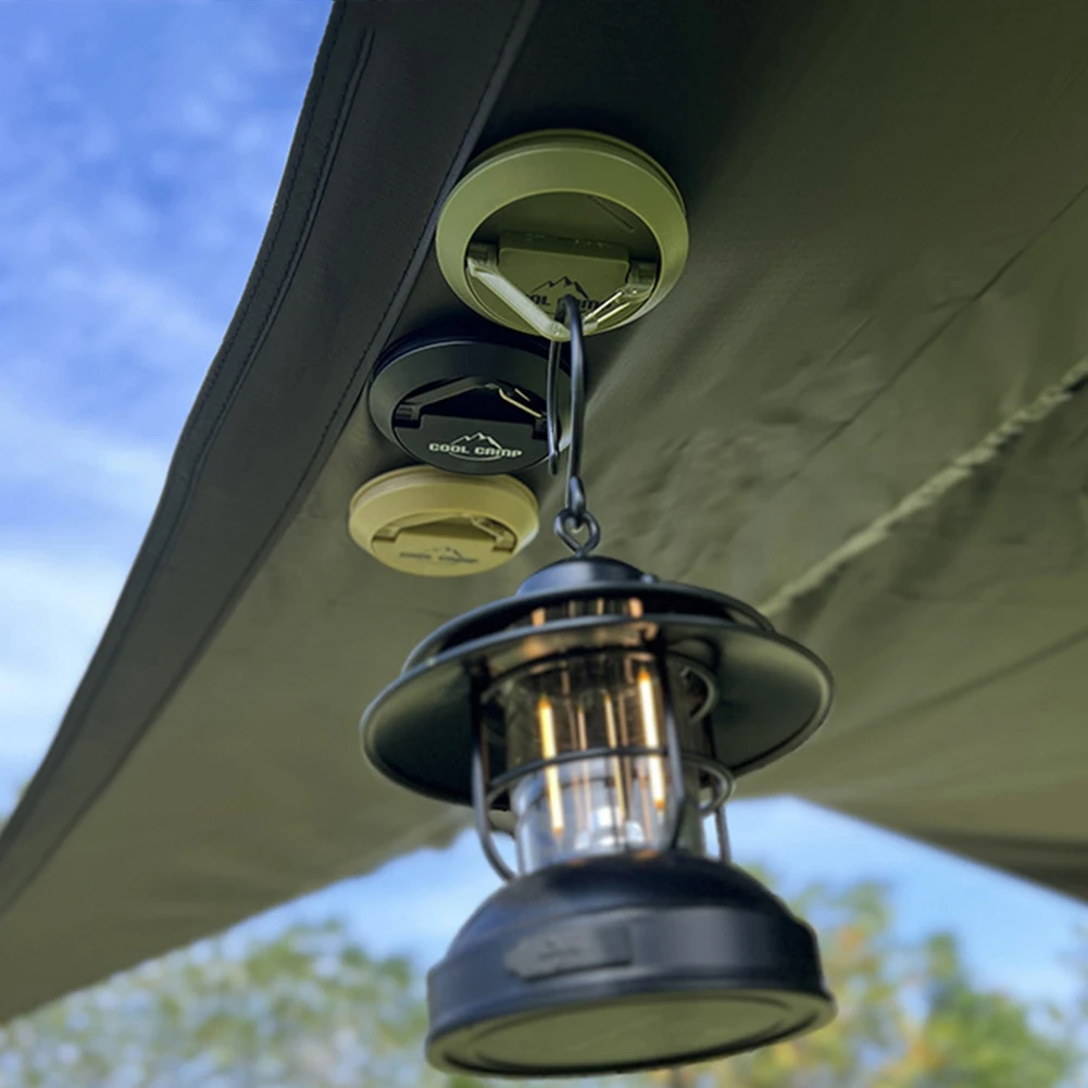 Outdoor Magnetic Tent Hook Multi-purpose Portable Tent Ceiling Buckle Clamp Suction Cup Camping Rope Retainer Kerosene Lamp Hook