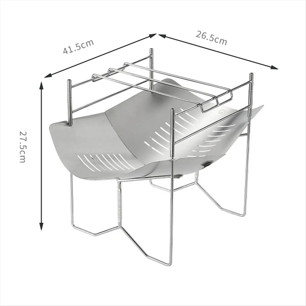 

ABME Portable Outdoor Bonfire Folding Stainless Steel BBQ Stove Compact Camping Firewood Burning Platform