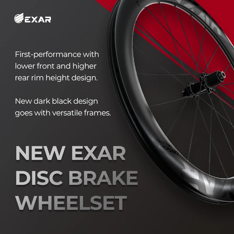 EXAR Ultra Dark Carbon Fiber Wheelset Integral Front Rear Wheels Inertia Stability Ceramic Bearing Flat Engagement Ratchet