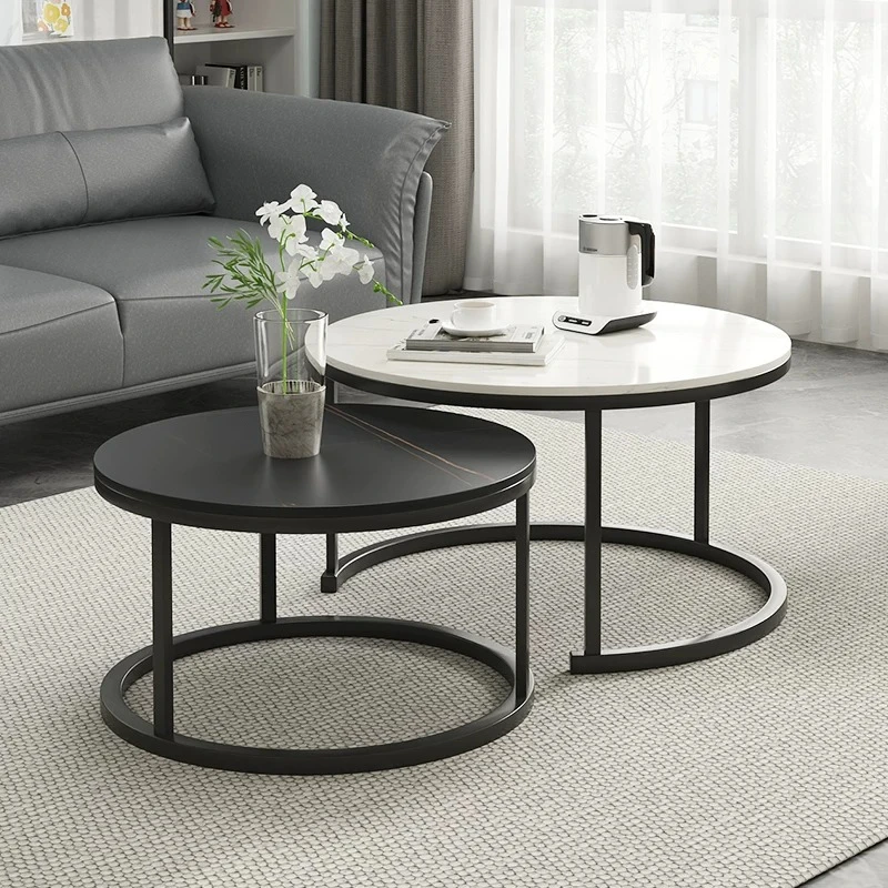 Comfortable Vintage Luxury Coffee Tables Minimalist Round With Storage Coffee Tables Seating Room Mesa Redonda Nesting Furniture