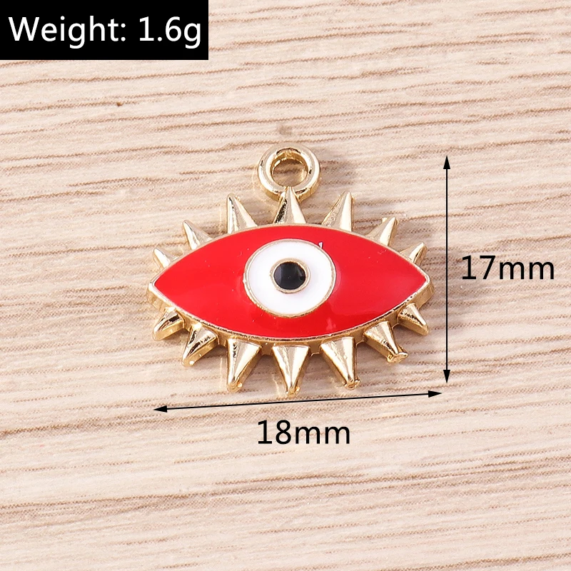 10 Stück 15x19mm Niedliche Emaille-Anhänger in Form von Handflächen und Augen für die Schmuckherstellung, Ohrhänger, Armbänder, Halsketten, DIY-Bastelzubehör – Detail 12