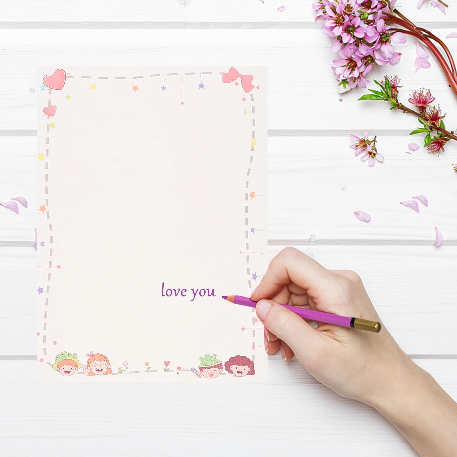 

Vintage Letter Paper Retro Kraft Envelope Chinese Style Floral Stationery Cute Animal Print Smooth Writing for