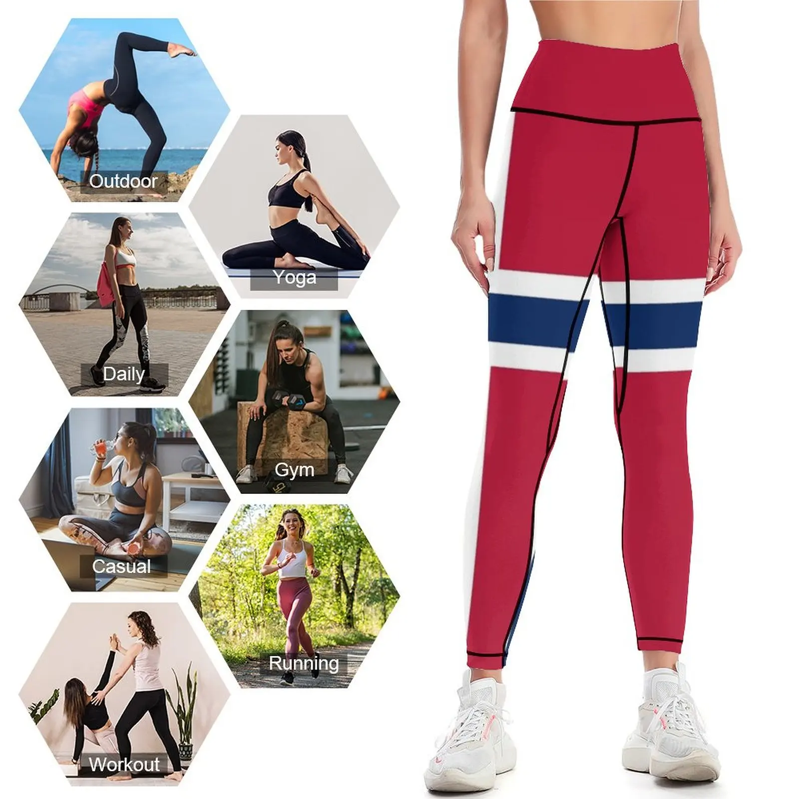 Bandiera della norvegia Leggings joggers per le donne sportwear gym womans Womens Leggings