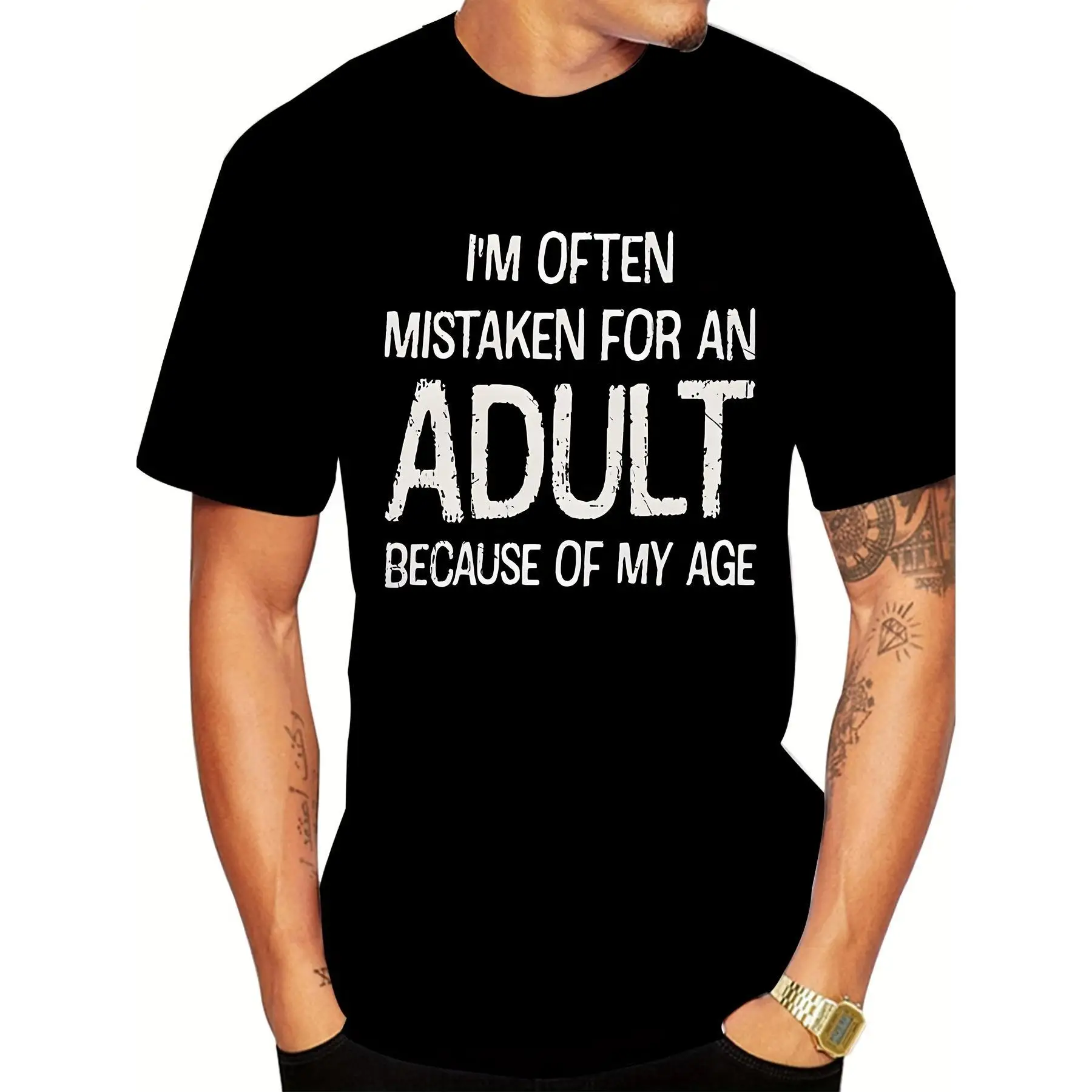 

Funny Adult Humor T-Shirt I’m Often Mistaken for an Adult Quote Graphic Tee Unisex Casual S-3XL Summer Streetwear 2025