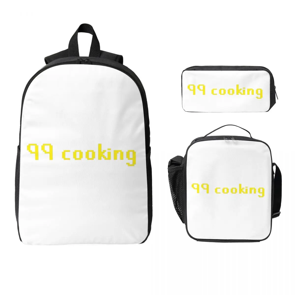

99 Cooking Runescape Backpack Student Boys Girls BookBag School Bag Computer Shoulder Bags 3ps Insulated Lunch Bag Pencil Case