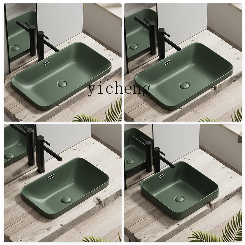 

Wash Basin Square Nordic Ceramic Color Basin Gun Gray Washbasin