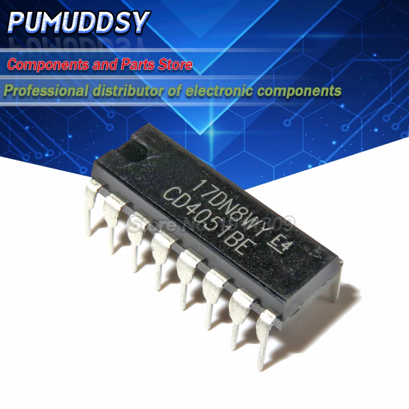 10PCS CD4051BE DIP16 IC MUX/DEMUX 8X1 16DIP CD40518E