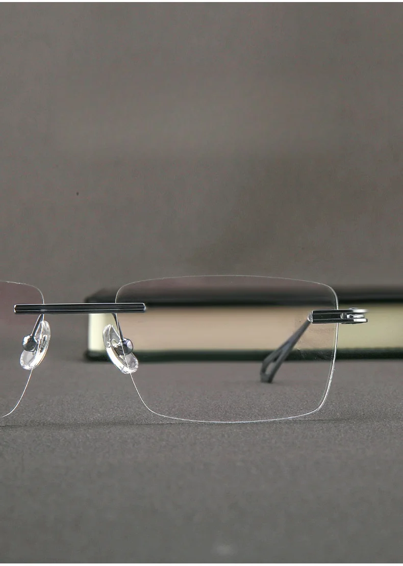 JAEVAR Rahmenlose Brille aus reinem Titan, ultraleicht, für Geschäftsleute, quadratischer Rahmenrahmen, optischer Rezeptrahmen für Herren 98020 – Detail 6