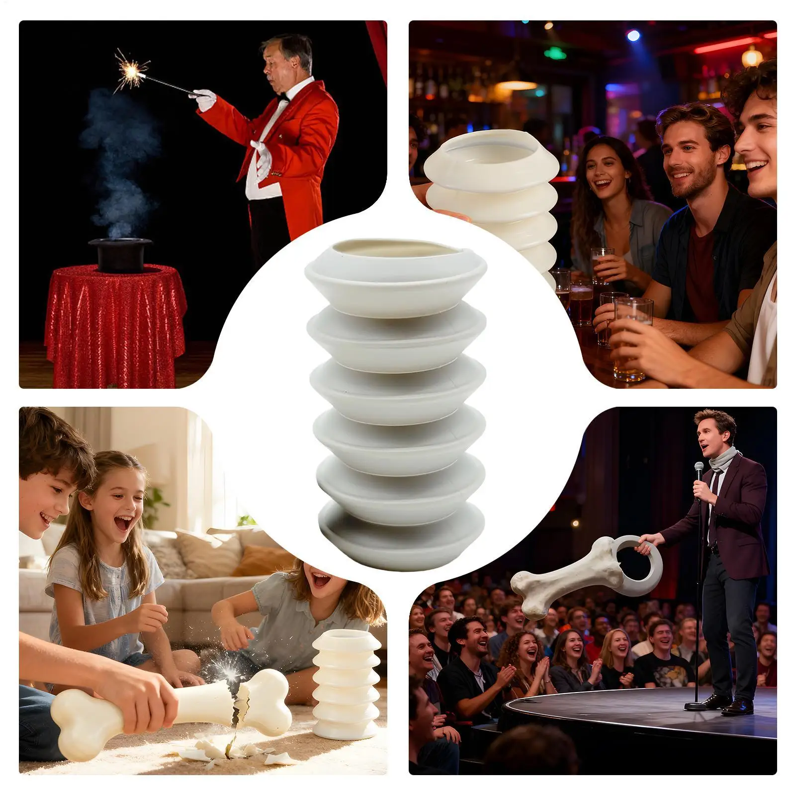 مضحك الرقبة المفرقعات التفاعلية صانع الصوت الكمامة لعبة كوميديا ملحق لأداء الرجال النساء الفتيان الشباب المراهقين الشارع ماجيك #4