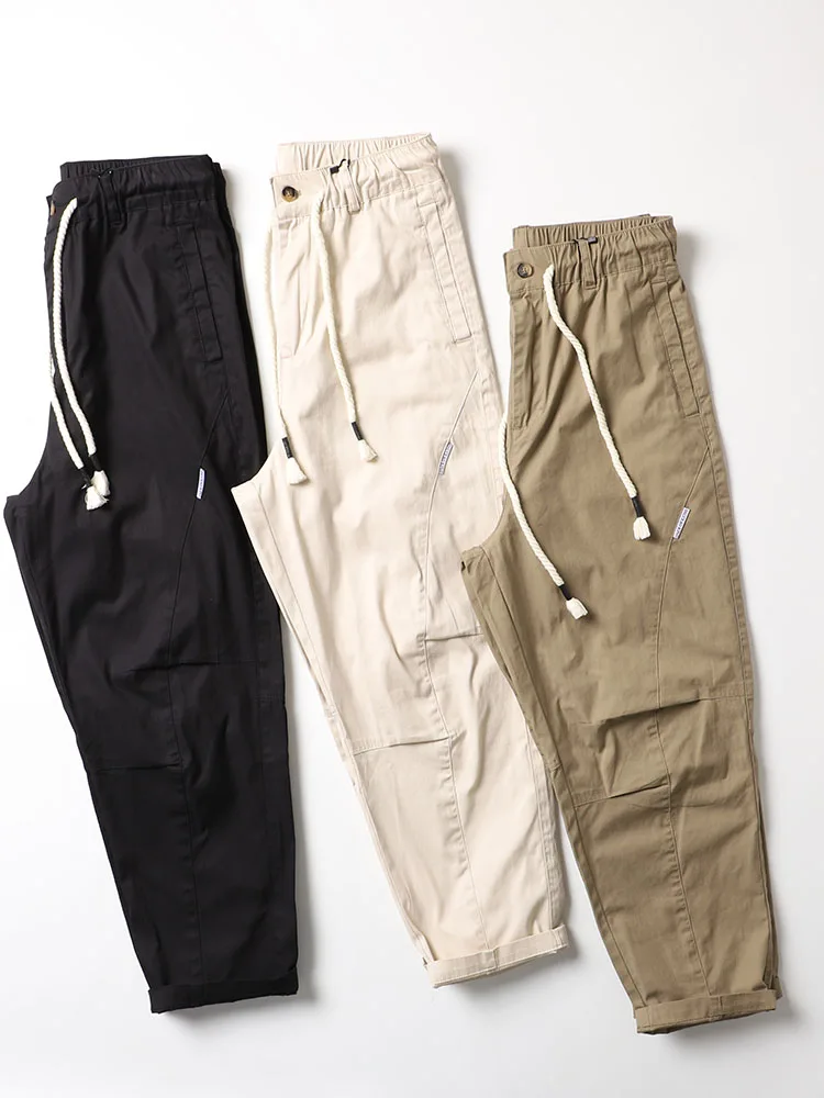 

Ранняя осень, модные повседневные брюки свободного кроя, мужская цветная рабочая одежда, длинные брюки, универсальные молодежные длинные брюки