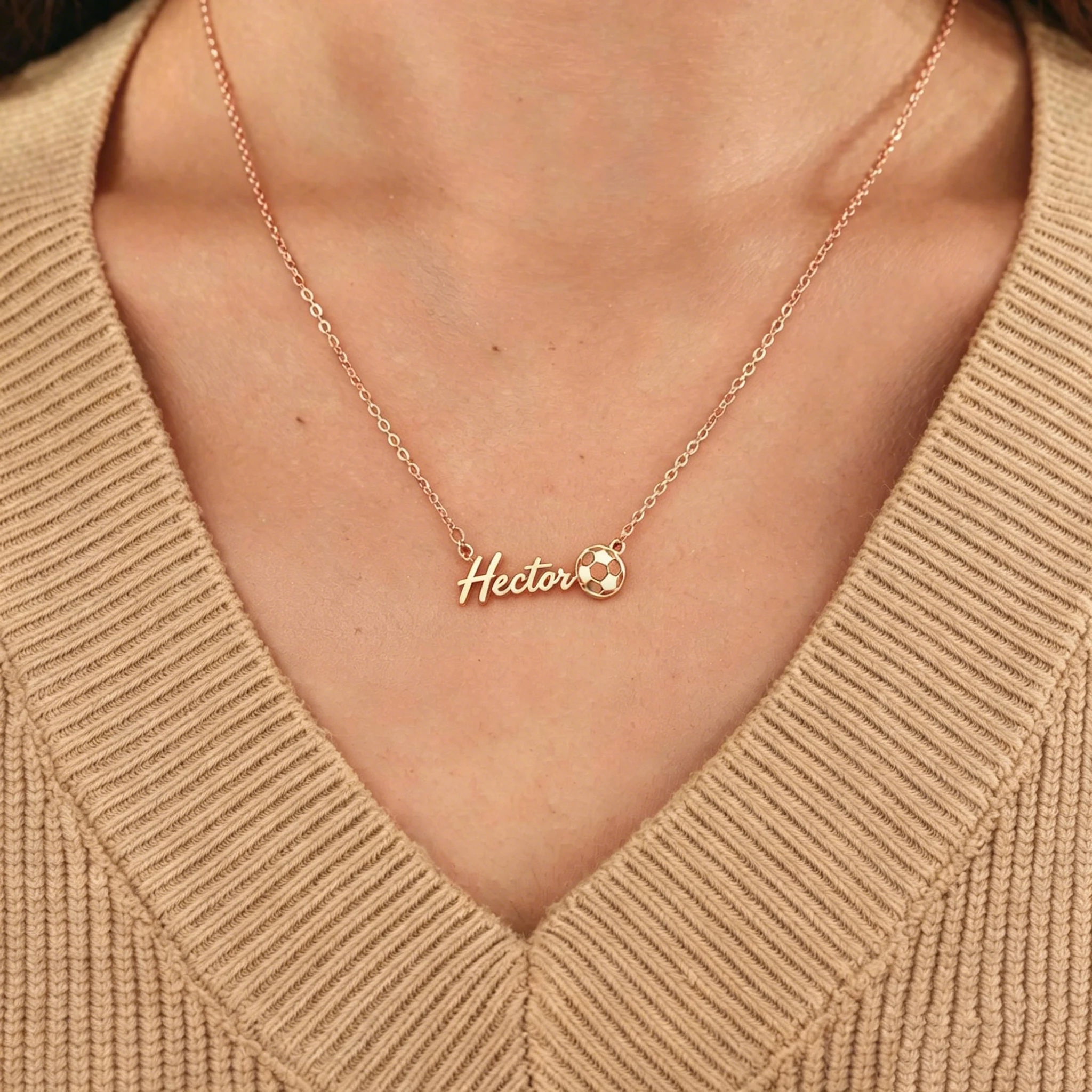 Custom Soccer Name Necklace Personalized Football Fan Necklaces For Women Men Bespoke Sports Lover Gift Stainless Steel Jewelry
