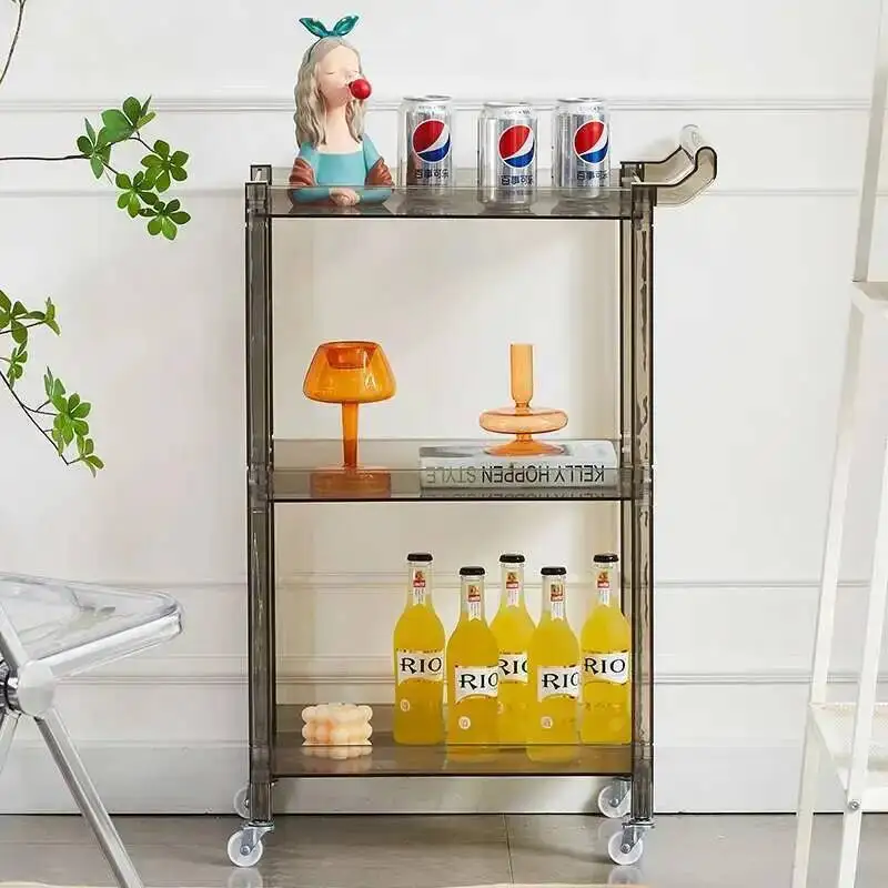 صالون المتداول الاكريليك عربة تخزين طبية عربة صالون تجميل مستحضرات التجميل الحلاق Carrito أثاث الصالون المساعد BL50ST #3