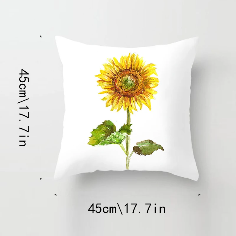 Sunflower Printed Cushion Cover Sofa Home Decorative Pillow s Print case Splendid Flower Plant  