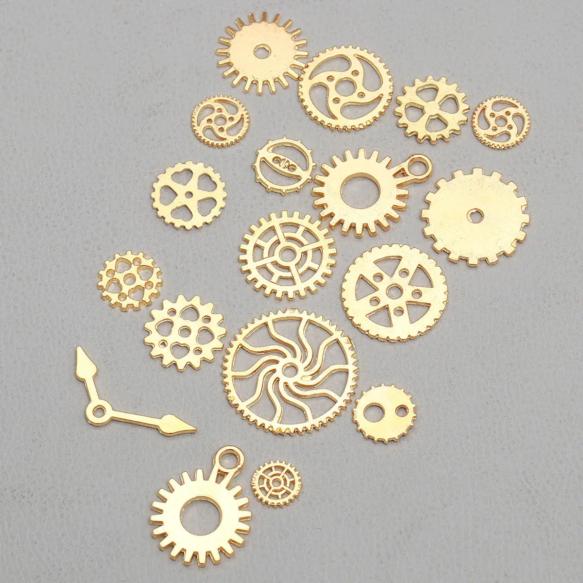 기계식 기어 스팀펑크 합금 펜던트 DIY 액세서리 빈티지 골든 톱니 기어 주얼리 제작용 100그램