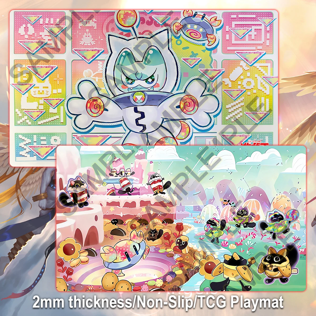 

YuGiOh Playmat Yummy Snatchy Pad Yummysment Minion TCG Mat Lollipo Yummy CCG Mat Cupsith Trading Card Game Mat Mousepad Free Bag