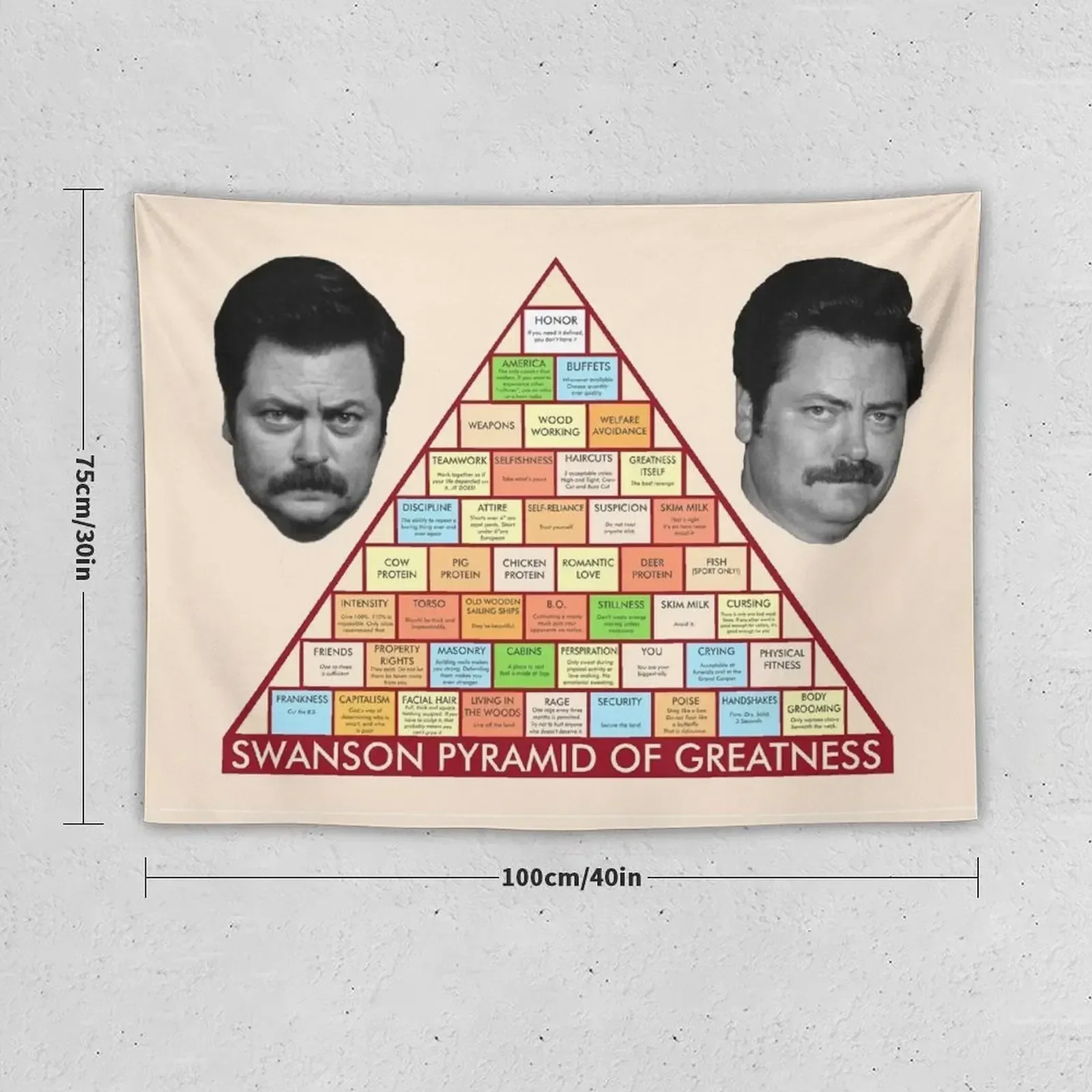 Ron Swanson Pyramid of Greatness Tapestry Wall Hanging Decor Wallpaper Tapestry