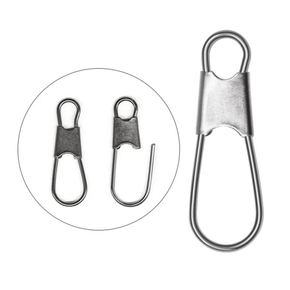 100 قطعة الفولاذ المقاوم للصدأ الصيد إغراء موصل الصيد المفاجئة وصلة دوّارة لصيد الأسماك إغراء دبوس معالجة الصيد هوك أداة #3