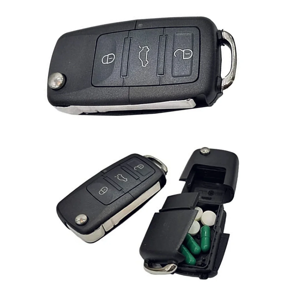 1 PC MINI ซ่อนปลอดภัยกล่อง Creative Empty Car Key Secret ช่อง Stash กล่องกุญแจรถซ่อนและ Store สําหรับเงินเม็ดเหรียญ