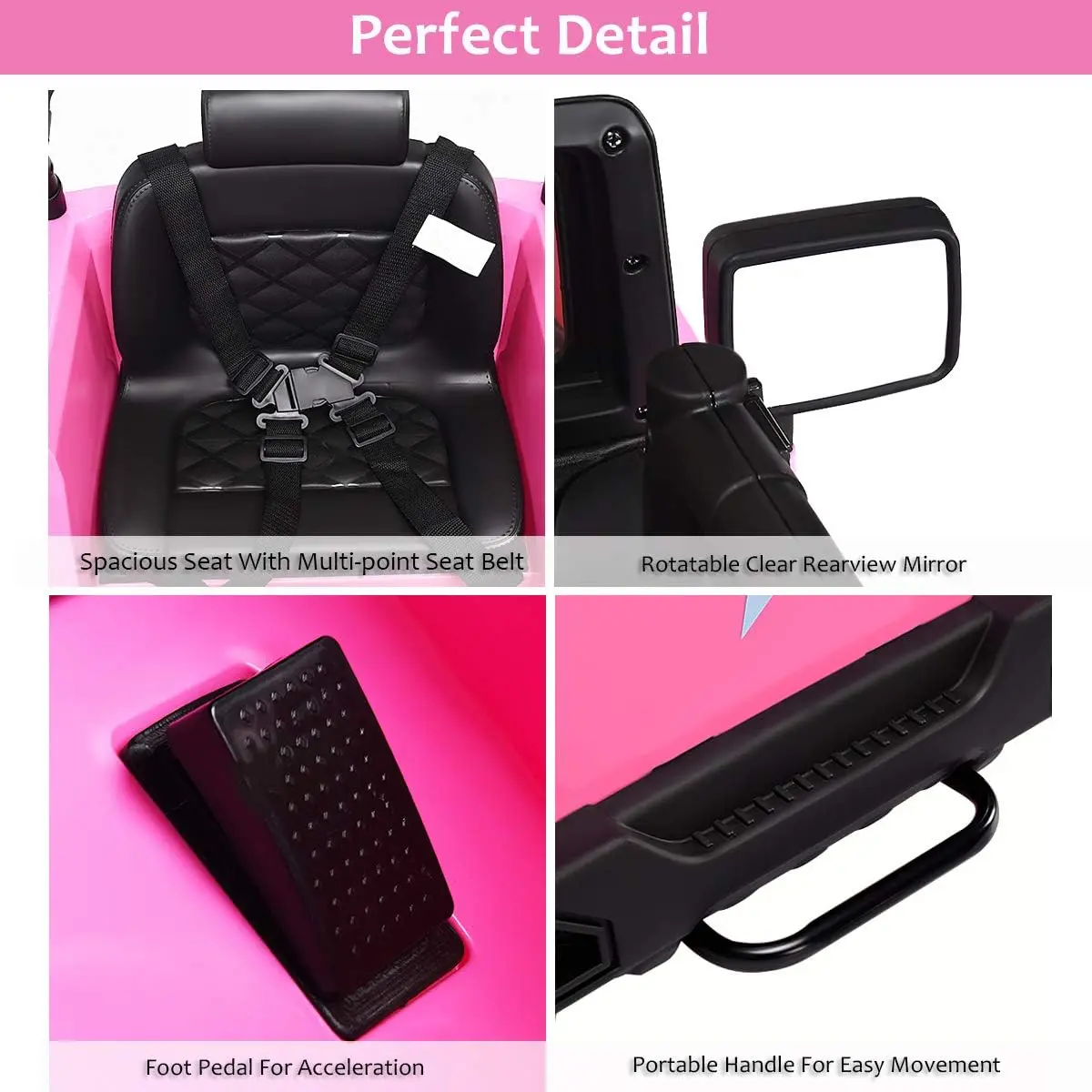 Samochód elektryczny Ride On Truck, zasilany akumulatorem 12 V, z pilotem zdalnego sterowania dla rodziców 2,4 GHZ, światłami LED, podwójnymi drzwiami, pasem bezpieczeństwa