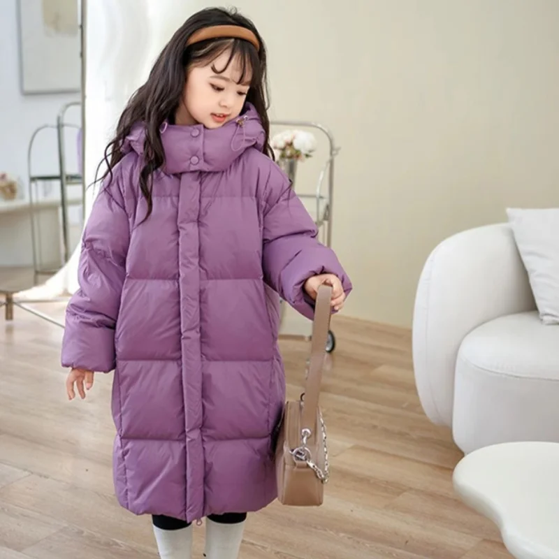 Girls Coat Overcoat Jacket Windbreak Outerwear 2024 Purple Winter Autumn Warm Cotton Christmas Gift Children's Clothing