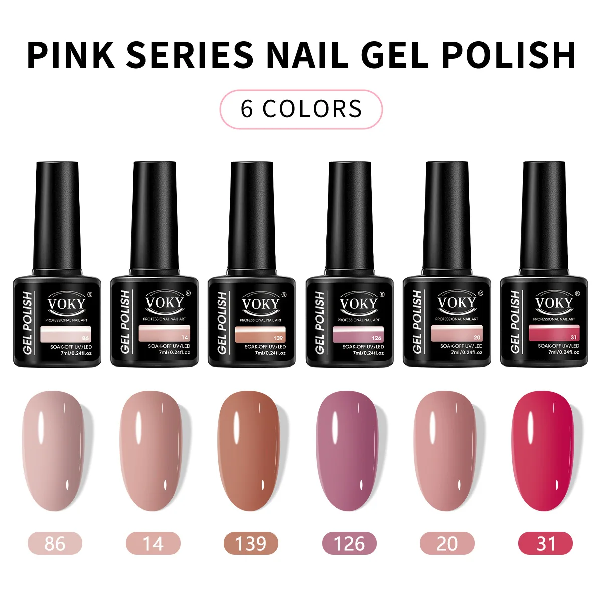 

VOKY 6-piece Nail Polish Set - Long-lasting and rich in texture, suitable for DIY nail care and salon use