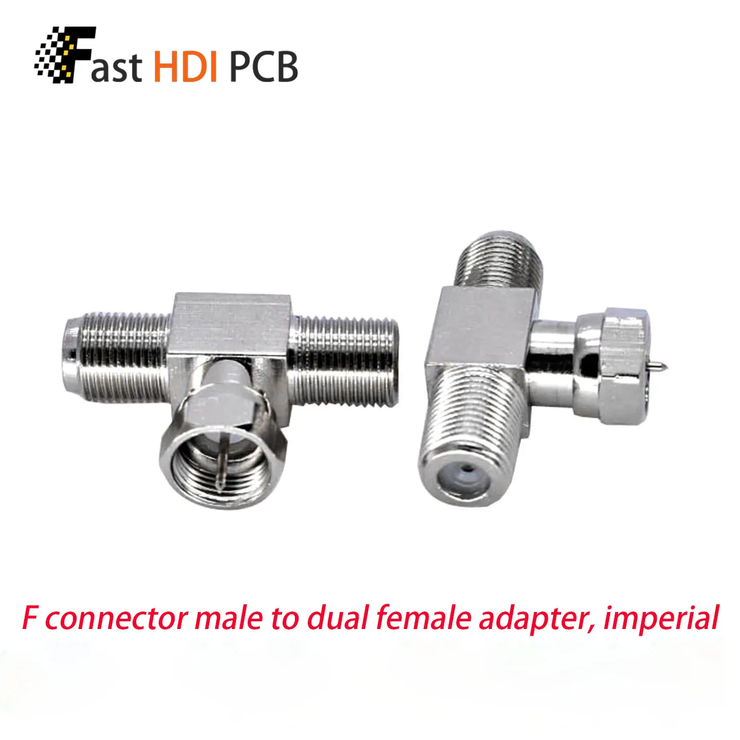 F Male to Dual Female Adapter F Type 1 to 2 Splitter for TV Cable Set Top Box Antenna Satellite Receiver Coaxial Cable