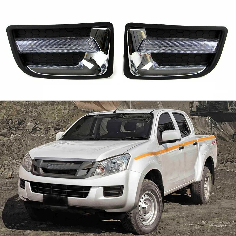 LED DRL Car Daytime Running Light Front Bumper Driving Fog Lamp Assembly Accessories For Isuzu D-Max SX 2014 2015 2016