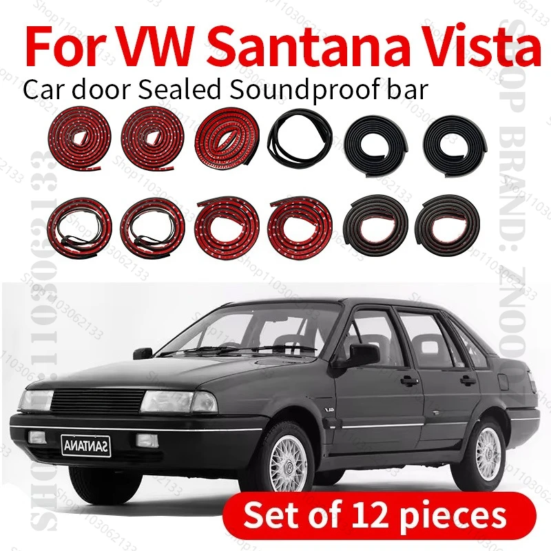 

For VW Santana Vista Car Door Seal Strip Rubber Double Layer Sealing Protector Soundproof Strip Dustproof Seal Strip 12PCS Set