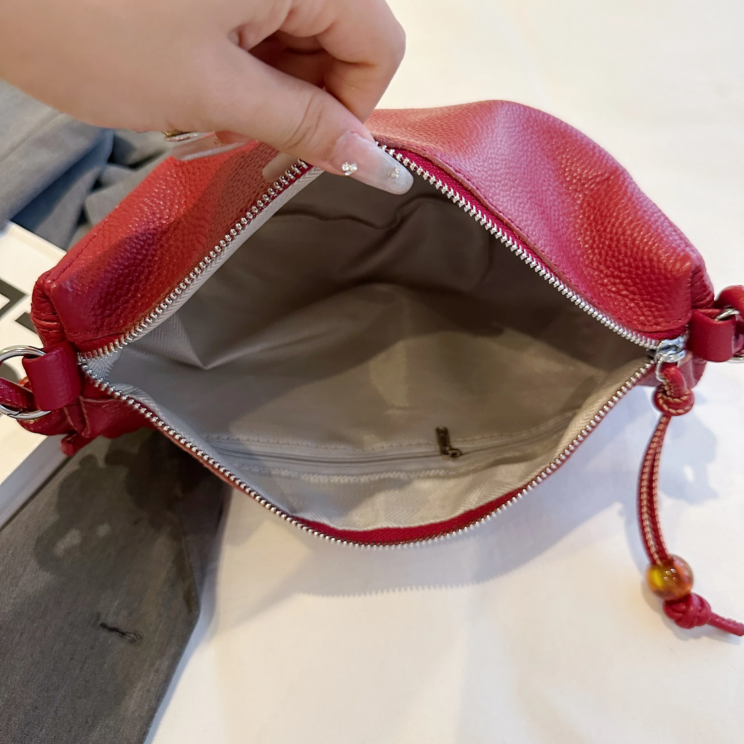 New Genuine Leather Women\'s Handbag Solid Color Simple Female  Shoulder Bag Wallet Fashion Trend Women Saddle Bags Sac A Main