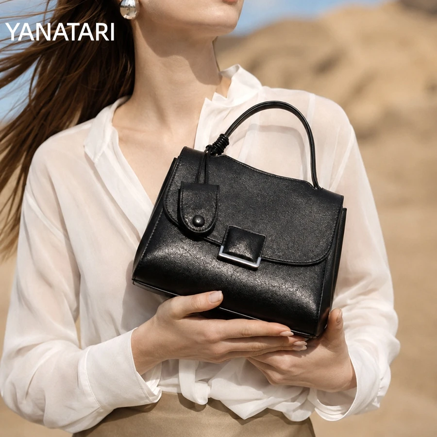 YANATARI Genuine leather woman bag shoulder bag Handbags crossbody bags luxury High end vegetable tanned cowhide minimalism bag