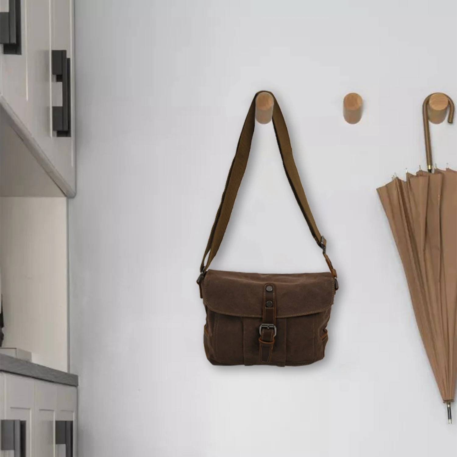 حقيبة كتف رجالية من ABQR Crossbody مقاومة للماء حقيبة قماش كاجوال للرجال