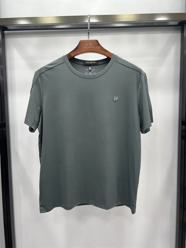 

Non-Saints Men's Busin Casual Faion round Ne ort Sve Comfortable Waable T-irt Stand Fit Summer 2025