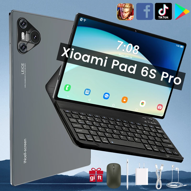 2025 Original Android tablet Global Version Pad 6S Pro 16GB+1024GB Xioami 5G snapdragon888 Tablet PC 10.1 inch 16+32MP Tablette