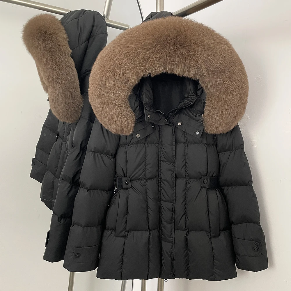 

Reality Fur Jacket Women's Winter Down Jacket Fox Fur Real Coats for Woman Winter 2025 Black Fur Coat Luxury Female Clothing